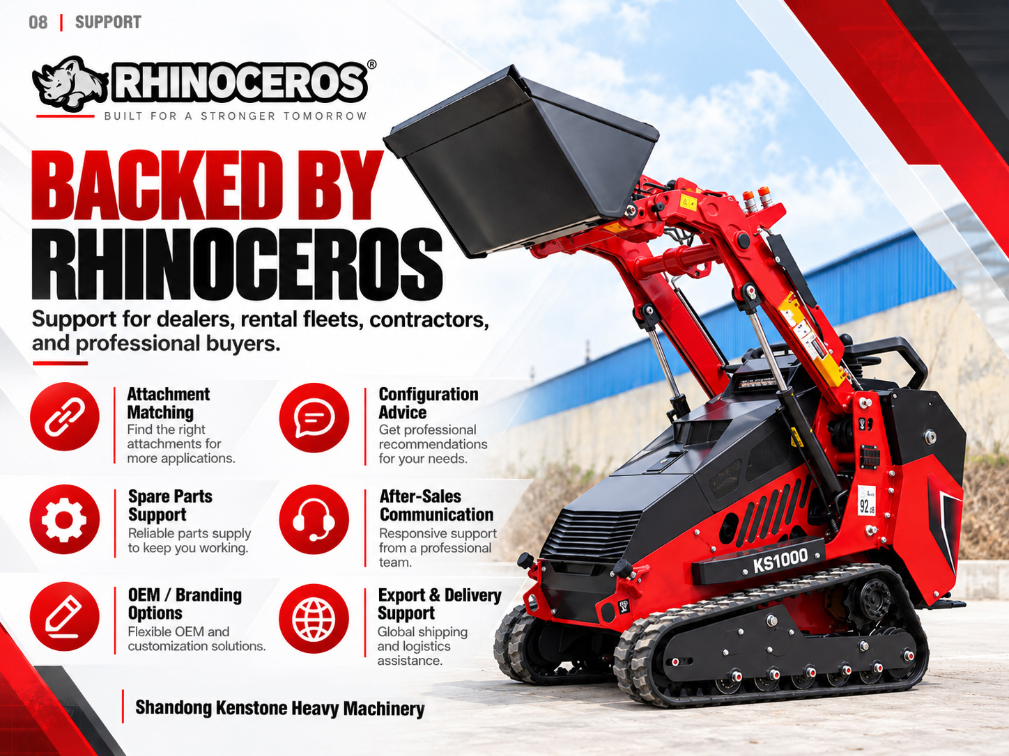 KS1000 tracked loader for professional applications RHINOCEROS KS1000 tracked loader for professional applications