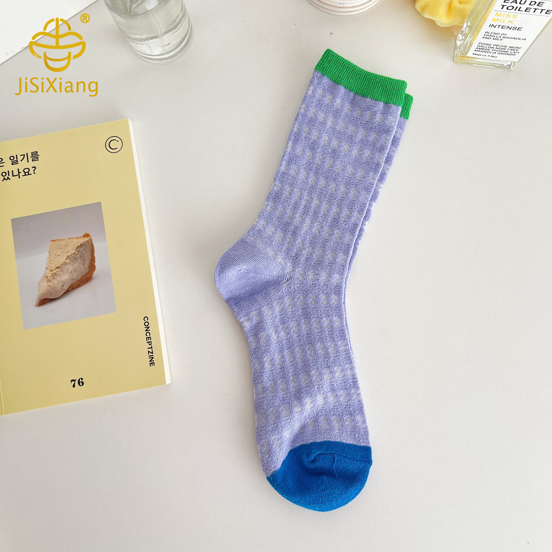 Purple mid tube mesh socks Purple mid tube mesh socks
