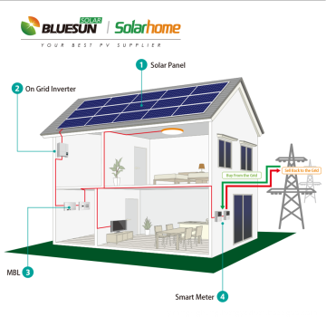 Bluesun Solar Pv Solutions 10 Kw Home Solar System 100kw 500kw 600kw 1mw Solar Plant Grid Tie Solar Energy System On Promotion China Manufacturer