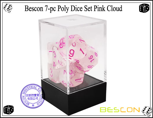 Ensemble de dés de nuage rose-3 Pink Cloud Dice Set-3