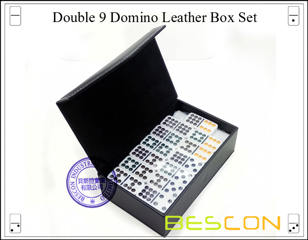 Double 9 Domino Leather Box Set-4 Double 9 Domino Leather Box Set-4