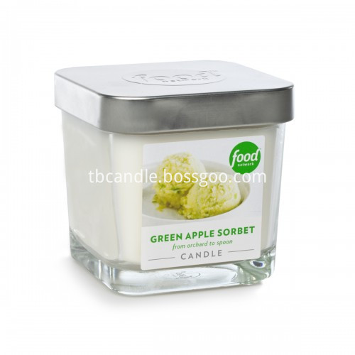 graceful square jar glass candle with scent