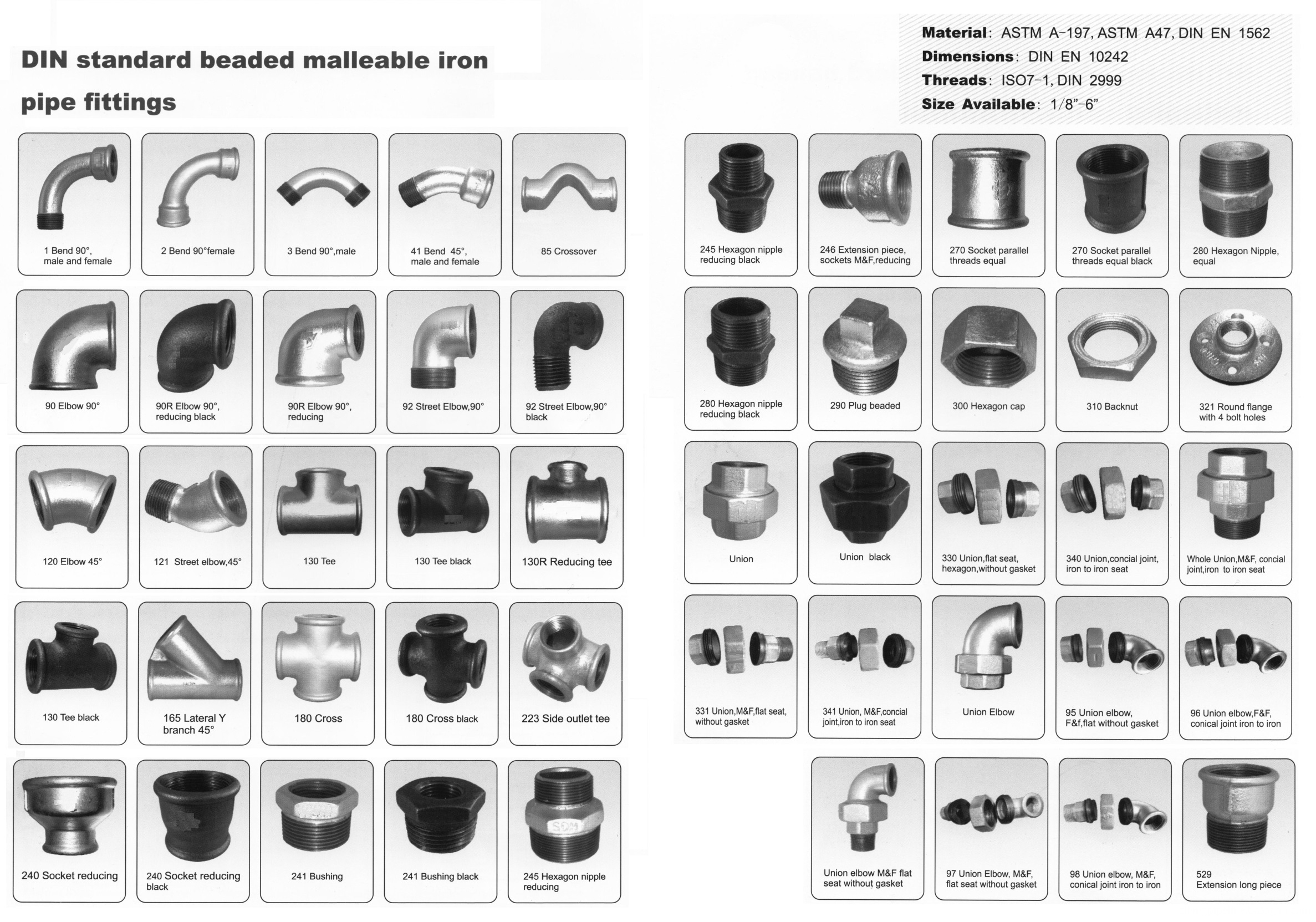 Beaded type malleable iron iron pipe fittings Beaded type malleable iron iron pipe fittings