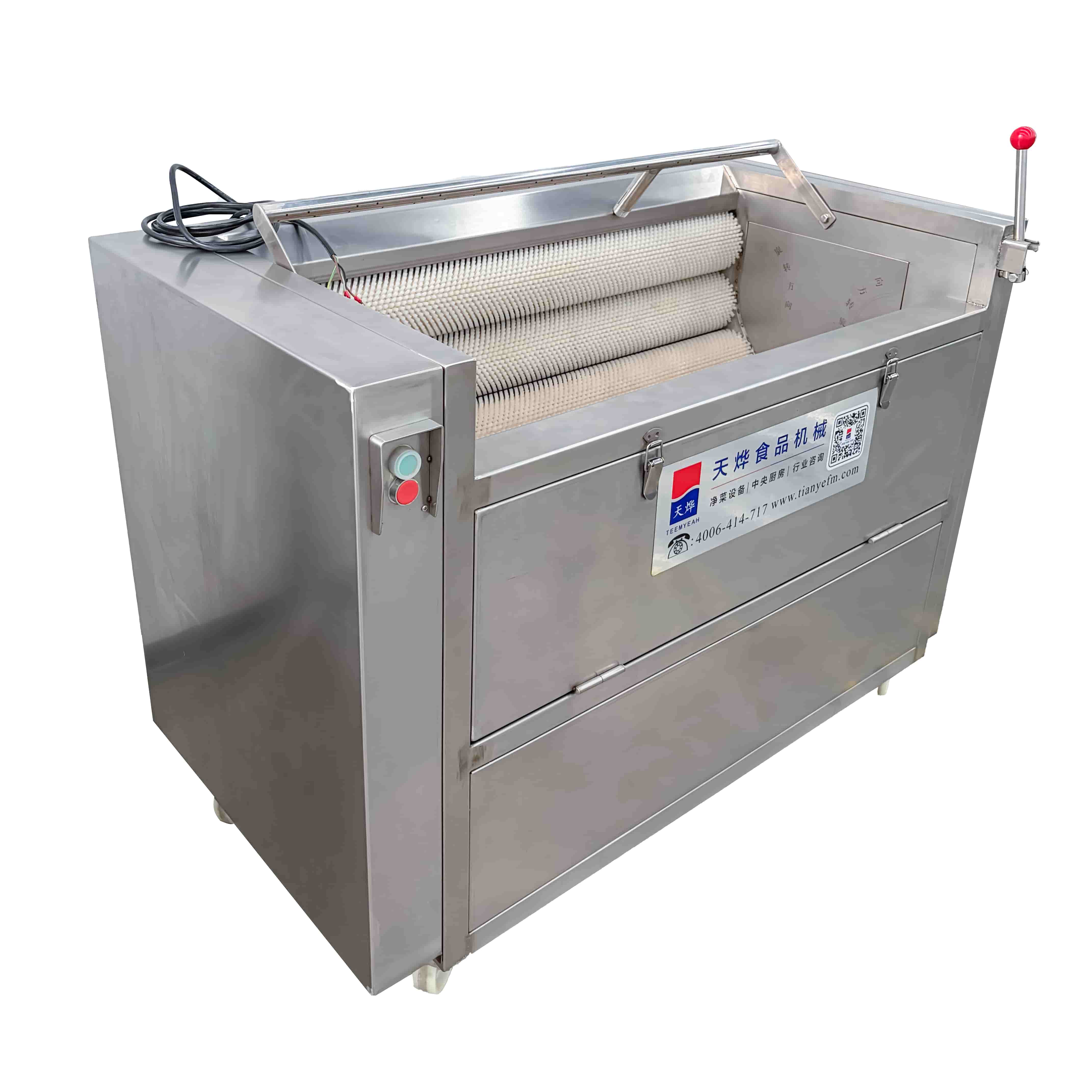 Cleaning and peeling machine Cleaning and peeling machine