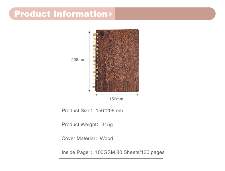 Wood material cover spiral notebook12 Wood material cover spiral notebook12