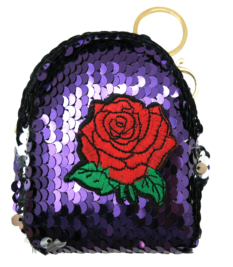 Flower Sequin Coin Purse Keyring 3 Flower Sequin Coin Purse Keyring 3