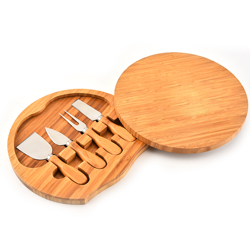 4 Pieces Cheese Tools Set With Bamboo Box