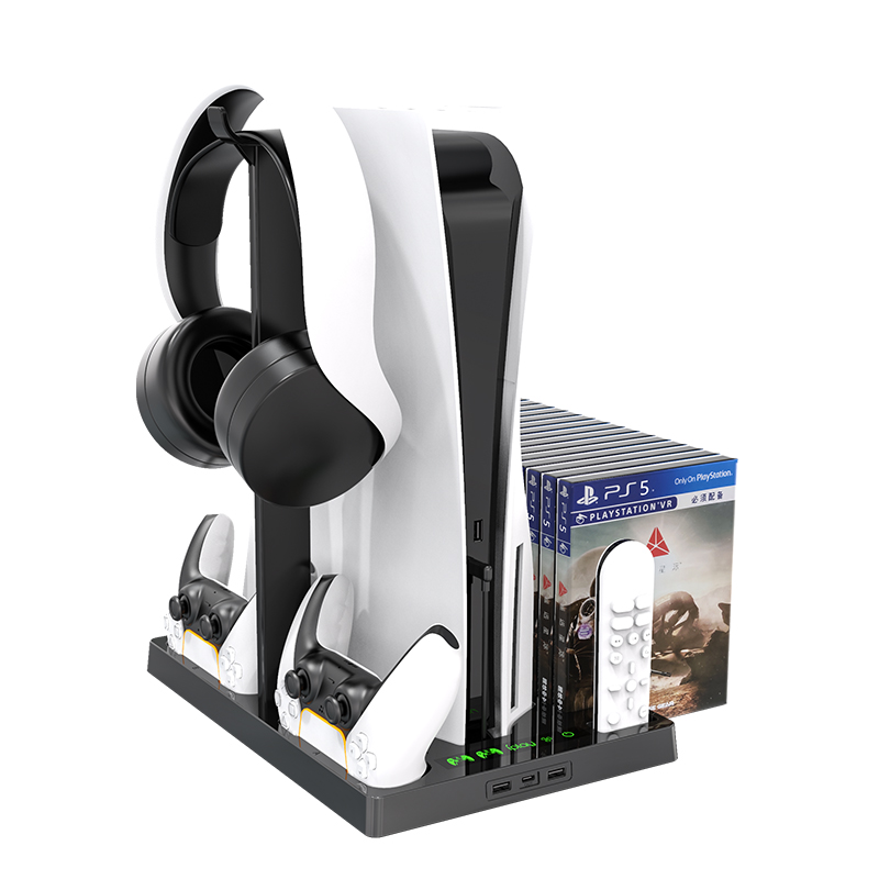 PS5 vertical stand with headset holder 