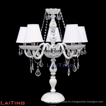 Crystal Standing Chandelier Candle Holders With White Shades 20073 Crystal Standing Chandelier Candle Holders With White Shades 20073
