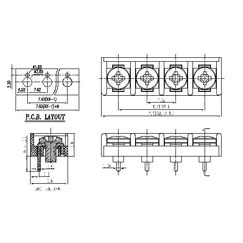 AT806-7.62XXX-01 Barrier Terminal Block Pitch7.62mm AT806-7.62XXX-01 Barrier Terminal Block Pitch7.62mm