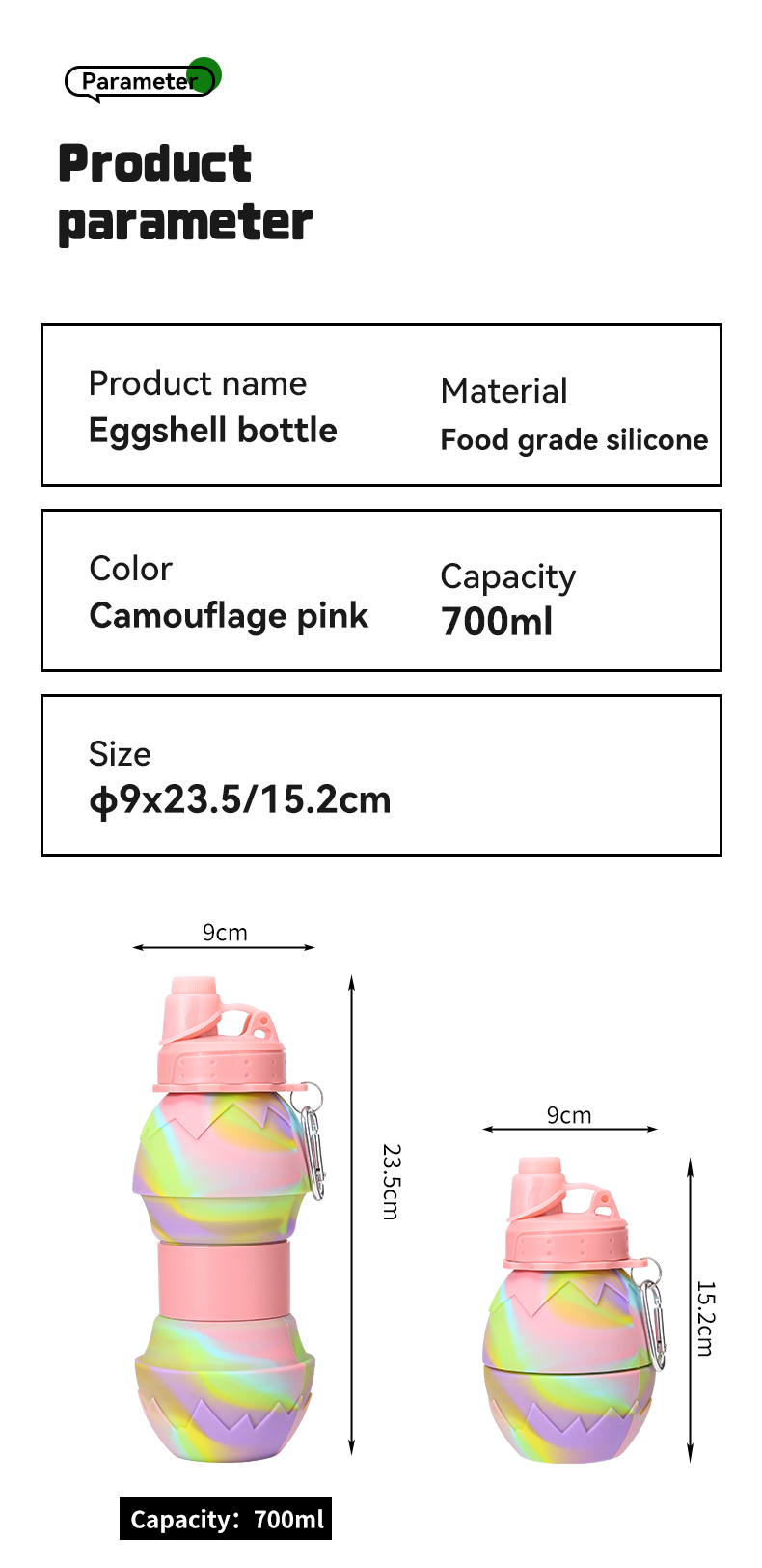 foldable water bottle MFZ-J013 foldable water bottle MFZ-J013