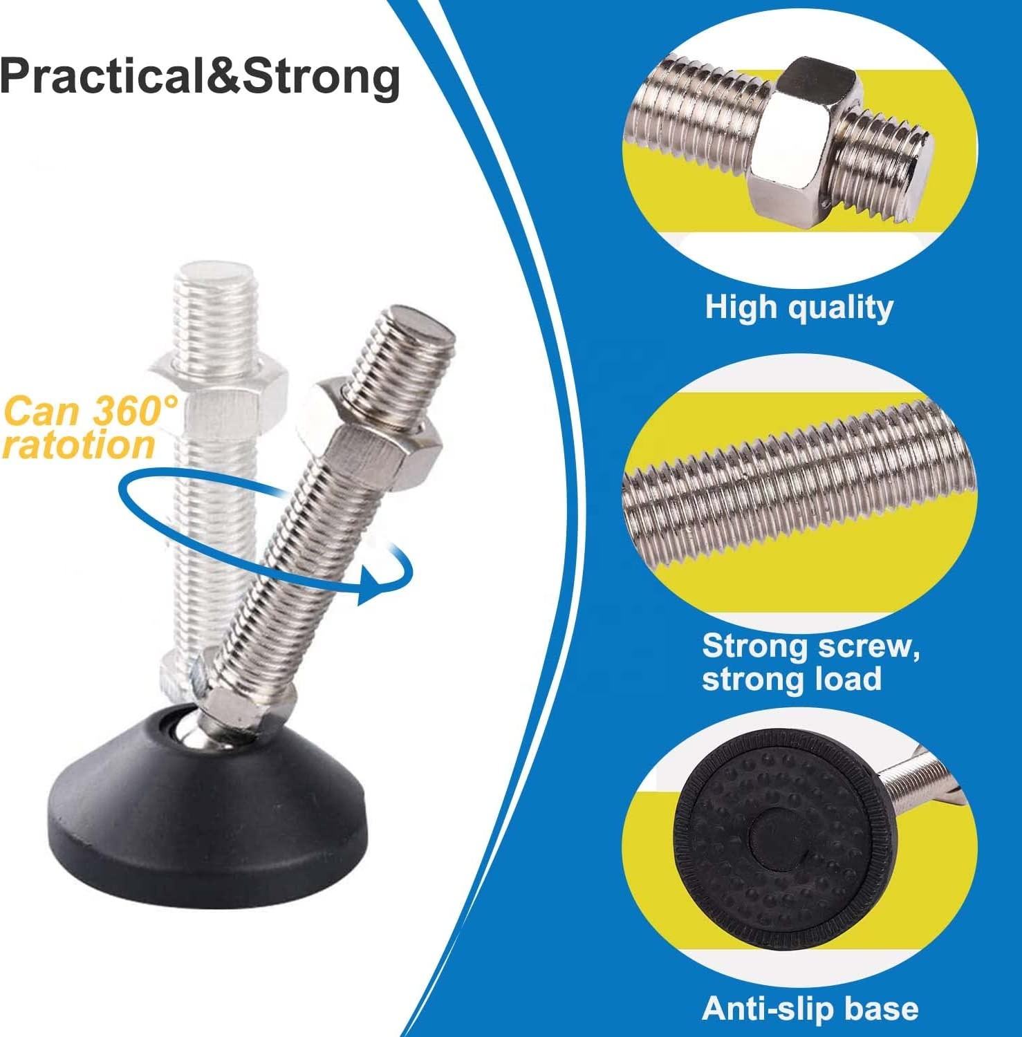 Nylon Universal Adjustable Support Feet Furniture Leveler Leveling Mount Foot (2) Nylon Universal Adjustable Support Feet Furniture Leveler Leveling Mount Foot (2)
