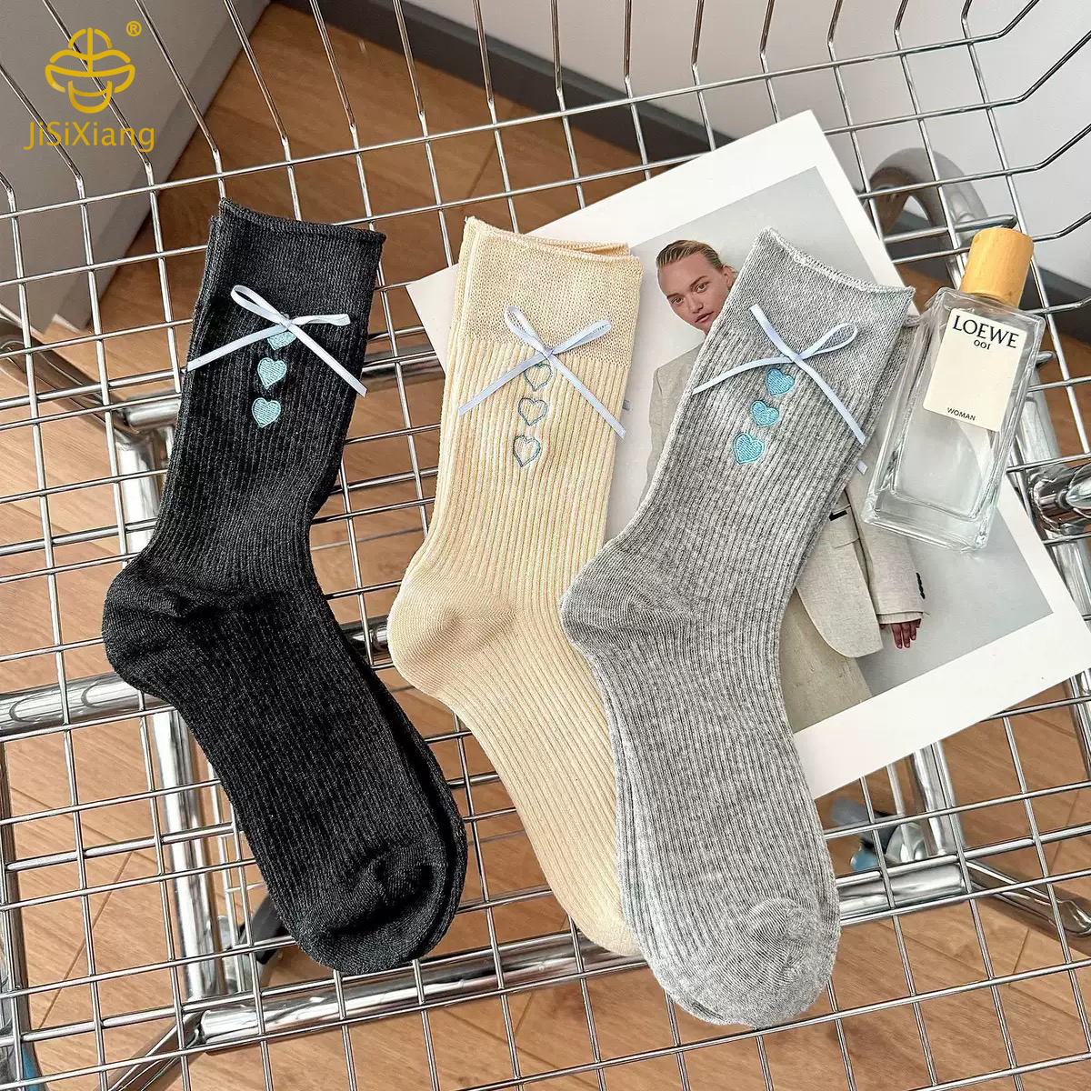 Embroidered love tube socks Embroidered love tube socks