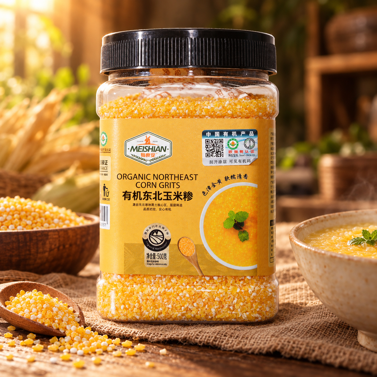 Organic Northeast Corn Grits 500g 3 Organic Northeast Corn Grits 500g 3