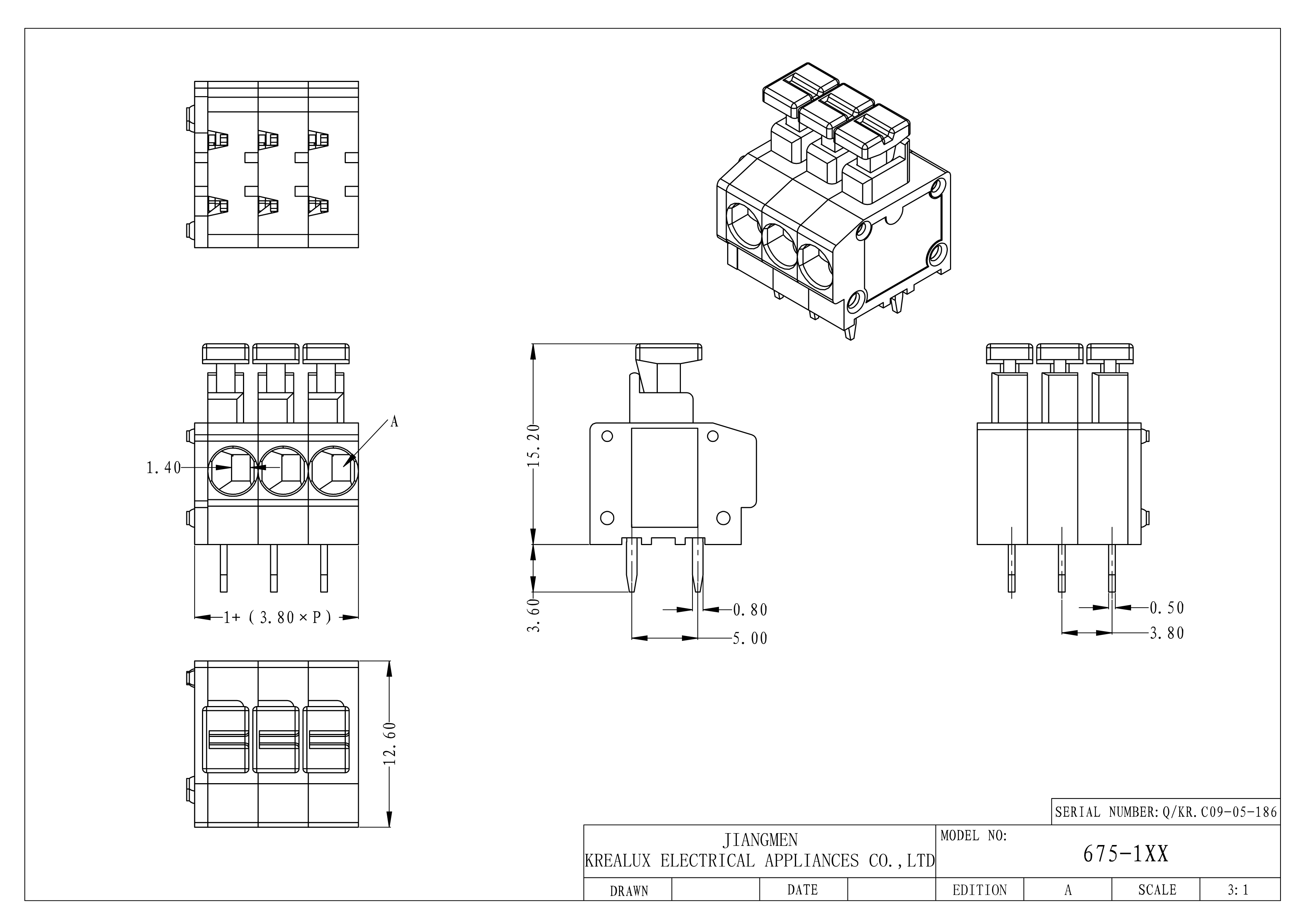 Двухслойный нажимной провод с кнопкой Double-layer push wire terminal with button