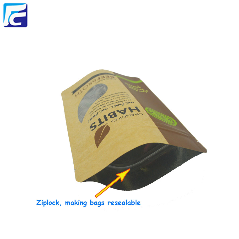Buste in carta kraft stampate personalizzate Custom Printed Kraft Paper Pouches