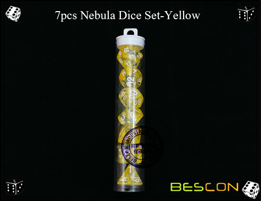 7pcs Nebula Dice Set-Jaune-2 7pcs Nebula Dice Set-Yellow-2