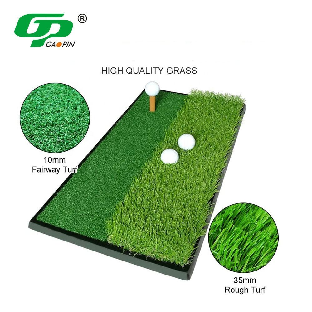Wholesale Durable Indoor Outdoor Golf Hitting Mat 30cm X 60cm Green Dual Turf Portable Anti-slip Rubber Base with 1 Rubber Tee2 Wholesale Durable Indoor Outdoor Golf Hitting Mat 30cm X 60cm Green Dual Turf Portable Anti-slip Rubber Base with 1 Rubber Tee2