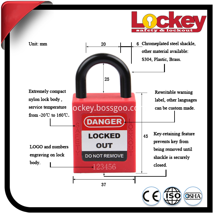 Short Plastic Shackle Padlock Short Plastic Shackle Padlock