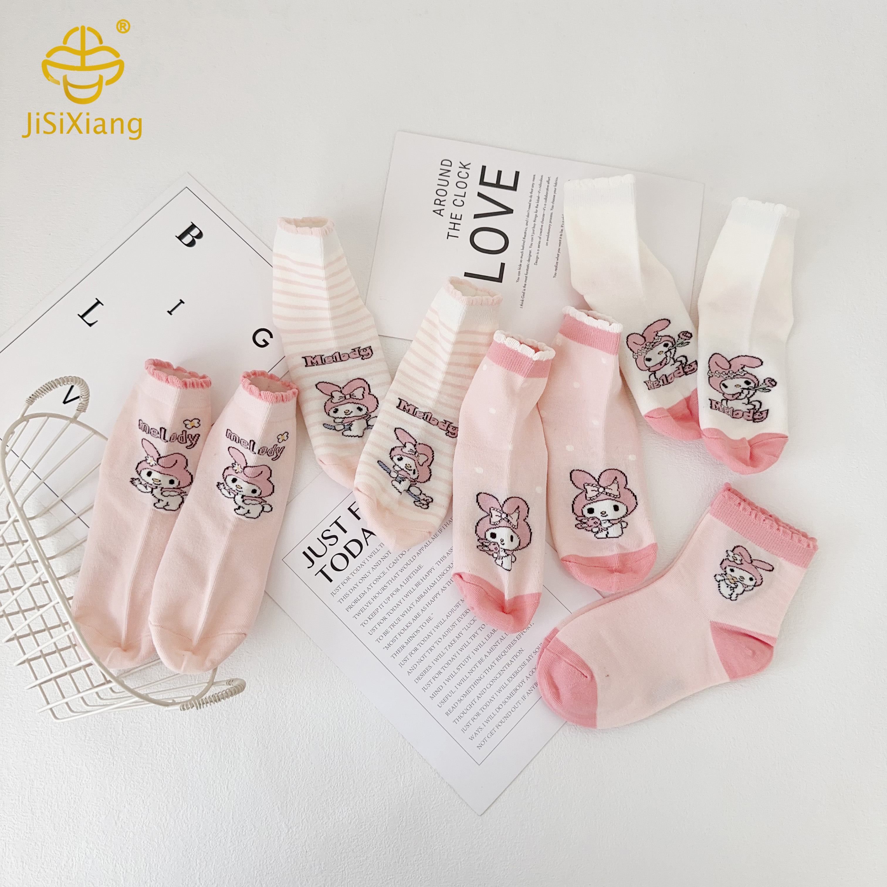 Korean version cartoon Melody short socks for girls boneless socks Korean version cartoon Melody short socks for girls boneless socks
