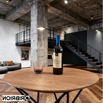 BRIBRION 2-Piece Modern Bar Set with Round Wood Table and Upholstered Stools for Lounge BRIBRION 2-Piece Modern Bar Set with Round Wood Table and Upholstered Stools for Lounge