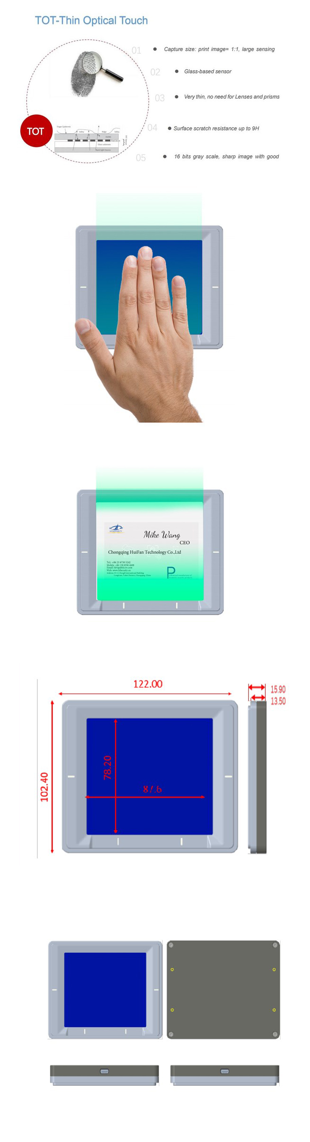 Ultra-thin fingerprint collection and identification Ultra-thin fingerprint collection and identification