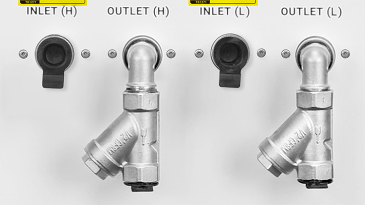 Dual water inlet and water outlet Dual water inlet and water outlet