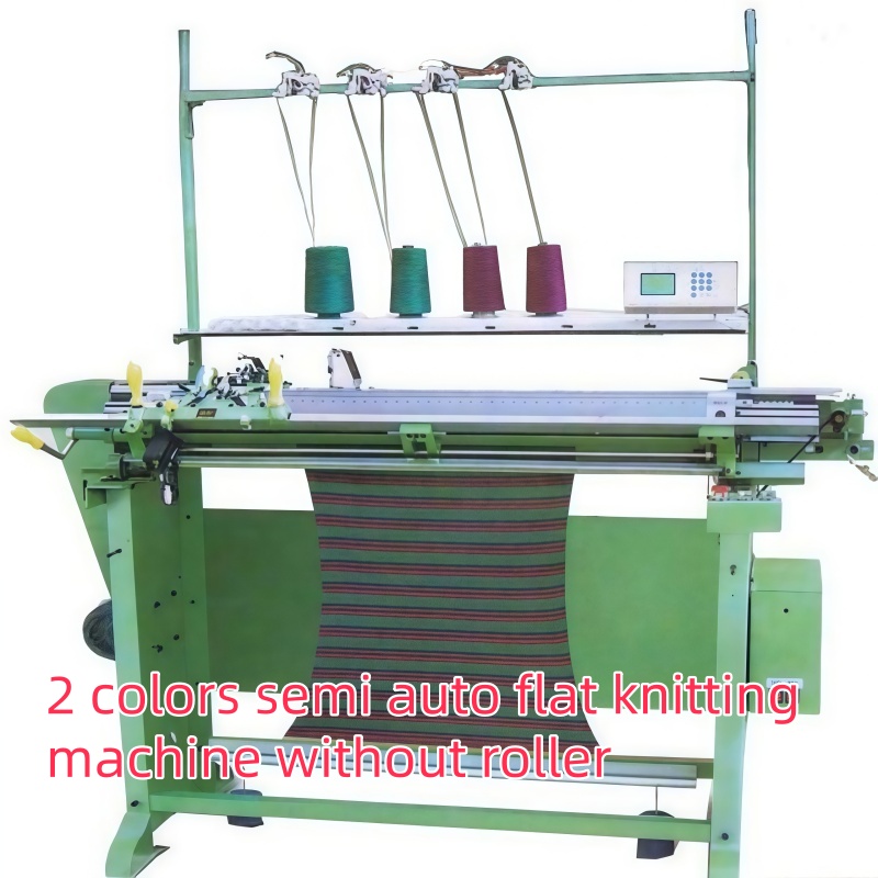 2 colors semi auto flat knitting machine without roller 2 colors semi auto flat knitting machine without roller
