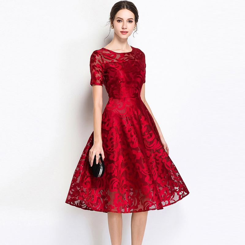 Red Embroidered Dress Jpg