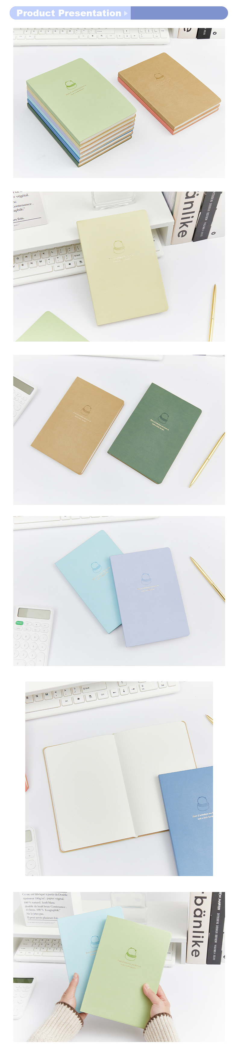 Soft Pu cover sewing binding notebook Panda logo11 Soft Pu cover sewing binding notebook Panda logo11