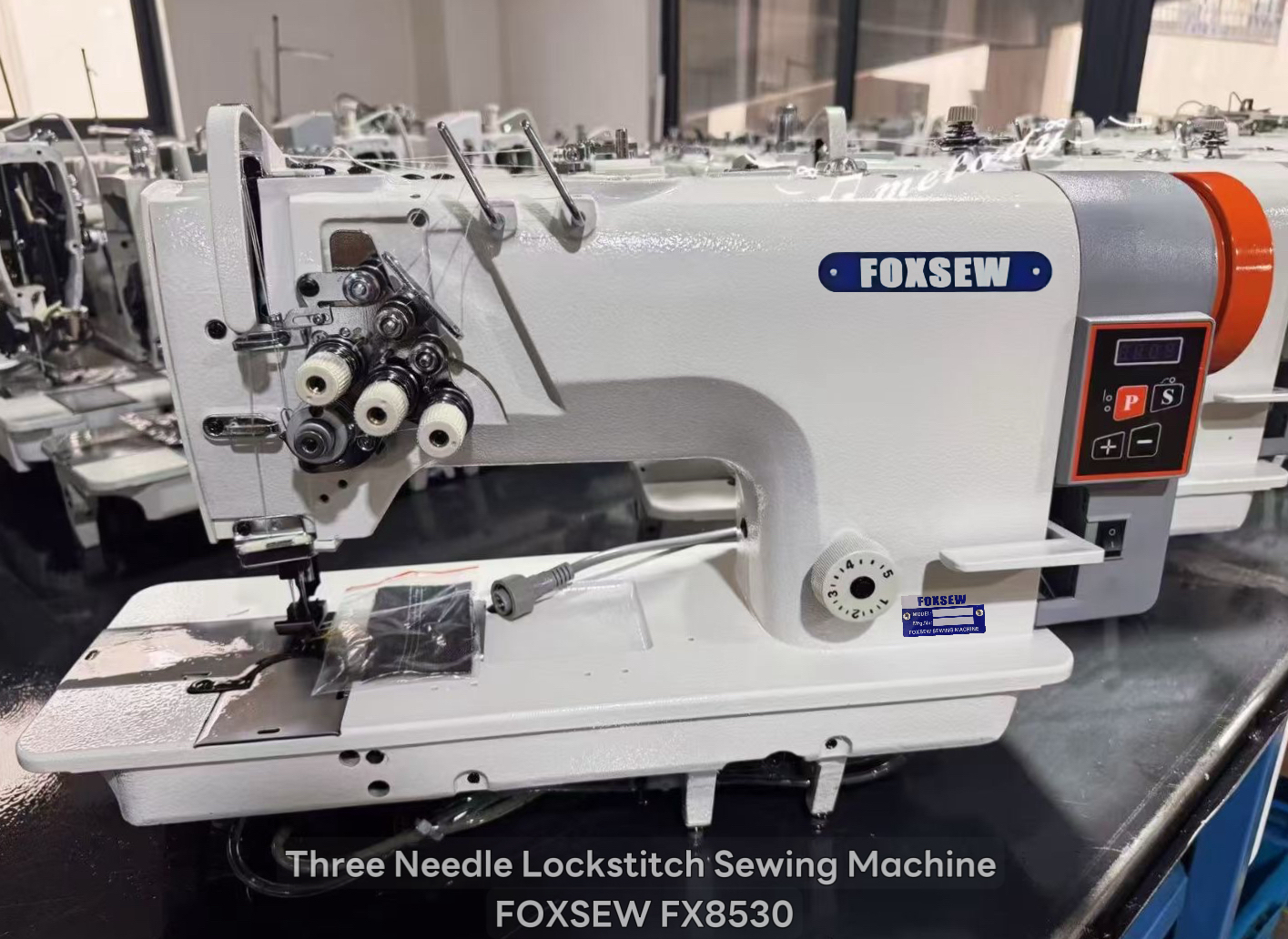 Three Needle Lockstitch Sewing Machine with Puller FOXSEW FX8530 -23 Three Needle Lockstitch Sewing Machine with Puller FOXSEW FX8530 -23