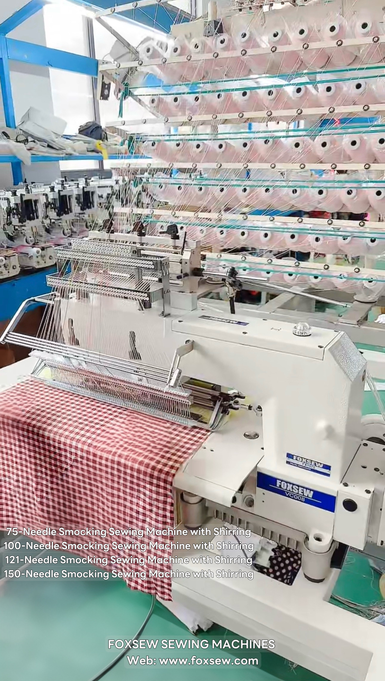 75-Needle Smocking Sewing Machine with Shirring FOXSEW FX1075 -2 75-Needle Smocking Sewing Machine with Shirring FOXSEW FX1075 -2