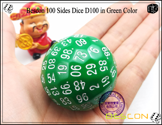 Bescon 100 Sides Dice D100 en Green Color-2 Bescon 100 Sides Dice D100 in Green Color-2