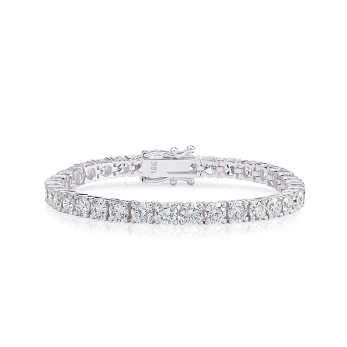FLB-013 10.6 ct round lab diamond tennis bracelet with prong basket links and box clasp