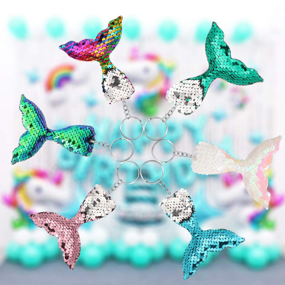 18 Pieces Reversible Mermaid Sequin Key Chain 3 18 Pieces Reversible Mermaid Sequin Key Chain 3