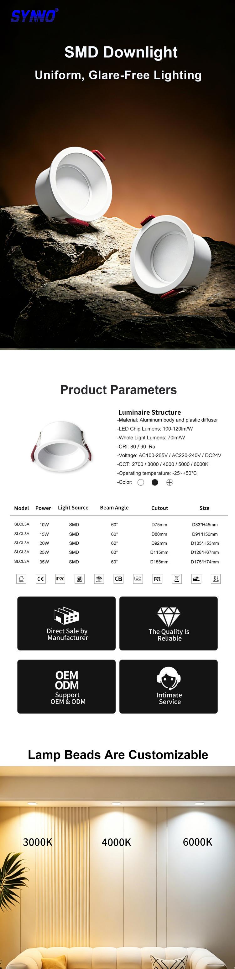 SMD Recessed LED Downlight SMD Recessed LED Downlight