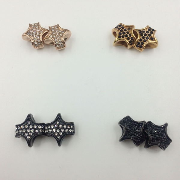 ハイグレードCZストーンレザーブレスレット四角いチャーム High Grade CZ Stone Leather Bracelet Quadrangular Charms