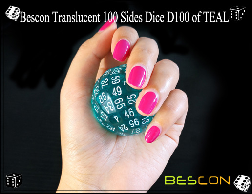 Bescon Translucent 100 Sides Dice D100 of TEAL-5 Bescon Translucent 100 Sides Dice D100 of TEAL-5