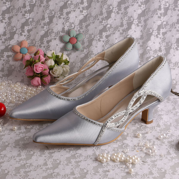 silver chunky heels for prom