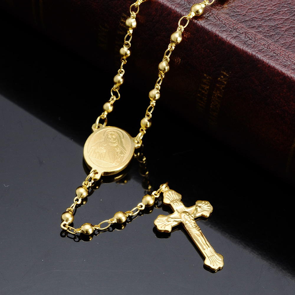 イエスネックレスステンレス鋼最新のデザインビーズネックレス Jesus Necklace Stainless Steel Latest Design Beads Necklace