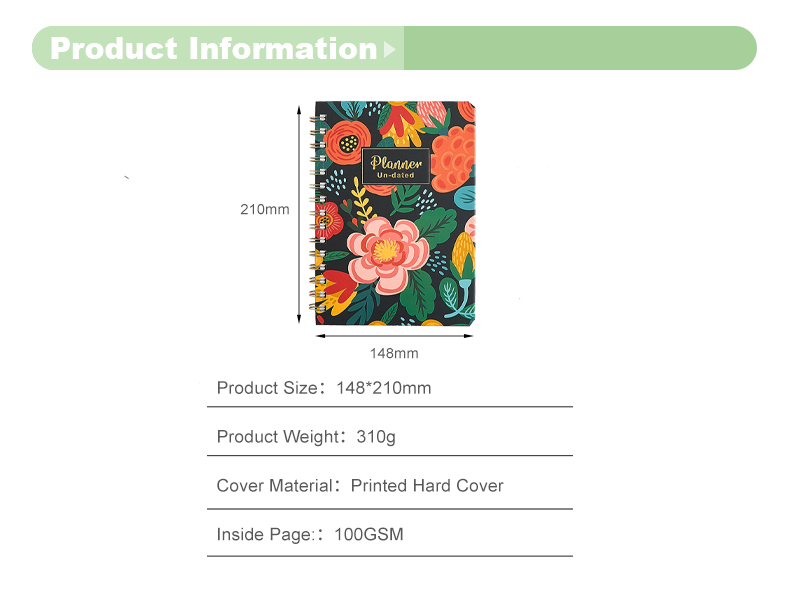 hardcover undated Spiral planner16 hardcover undated Spiral planner16