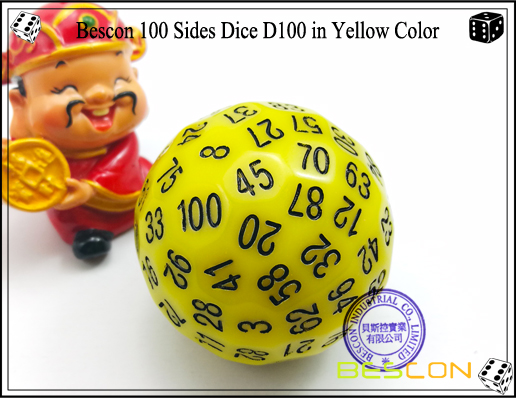 Bescon 100 Sides Dice D100 в желтом цвете-1 Bescon 100 Sides Dice D100 in Yellow Color-1