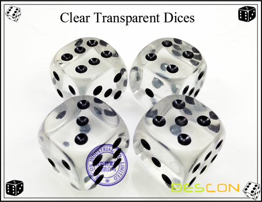 Klare transparente Würfel Clear Transparent Dices