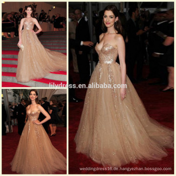 Elegant Spaghetti Straps Sequins Mermaid Champagne Evening Dress