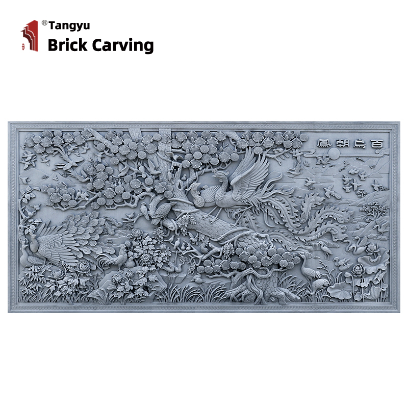 Large Brick Sculpture of Birds and Phoenix Large Brick Sculpture of Birds and Phoenix