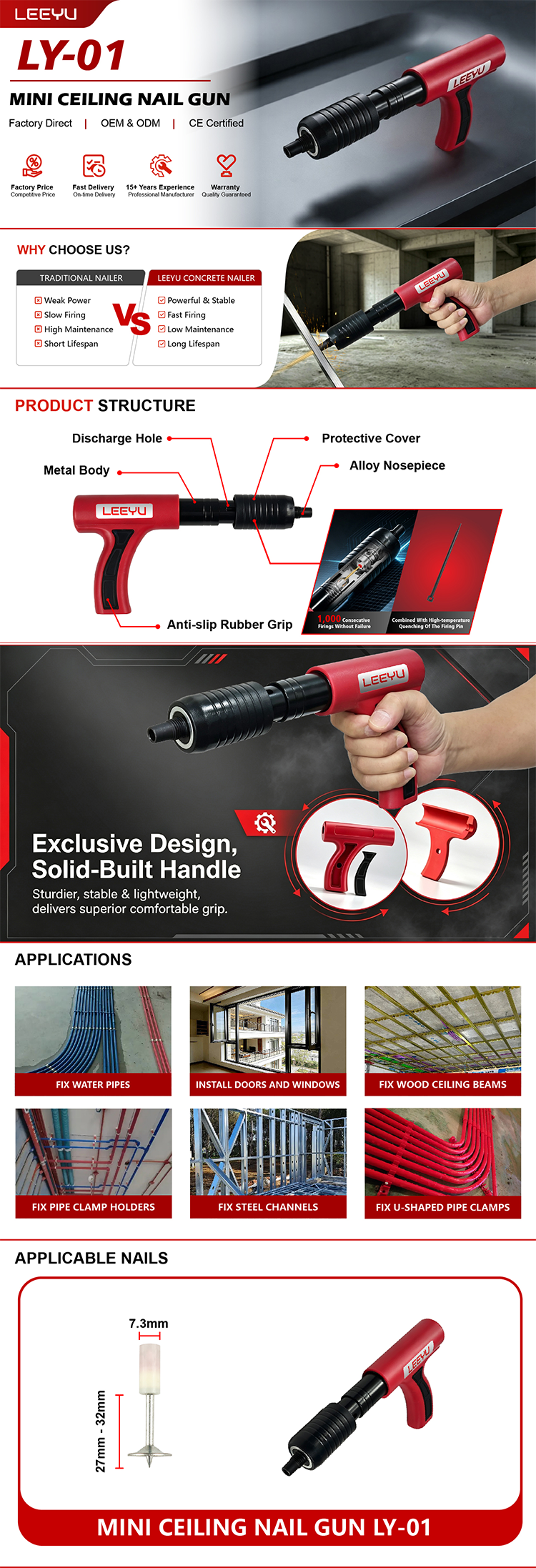 Heawy Duty Powder Actuated Nailer LY-01 Heawy Duty Powder Actuated Nailer LY-01