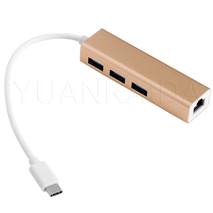 usb c to 3 port hub ethernet