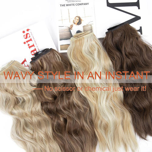 Alileader Heat Resistant Fiber Invisible Thick Hairpieces Long Wavy Seamless Clips In Synthetic Hair Extensions Supplier, Supply Various Alileader Heat Resistant Fiber Invisible Thick Hairpieces Long Wavy Seamless Clips In Synthetic Hair Extensions of High Quality