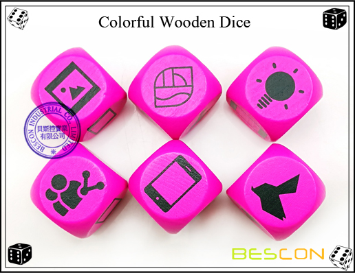Colorido dados de madera-2 Colorful Wooden Dice-2