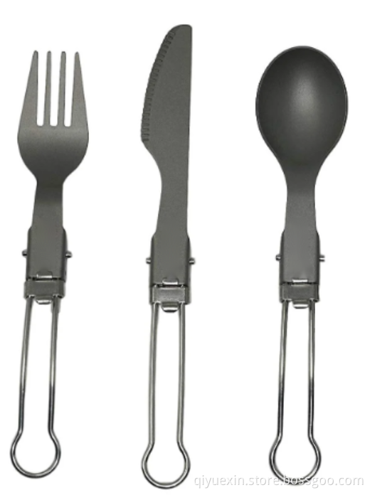 Three-piece Folding Titanium Tableware Three-piece Folding Titanium Tableware